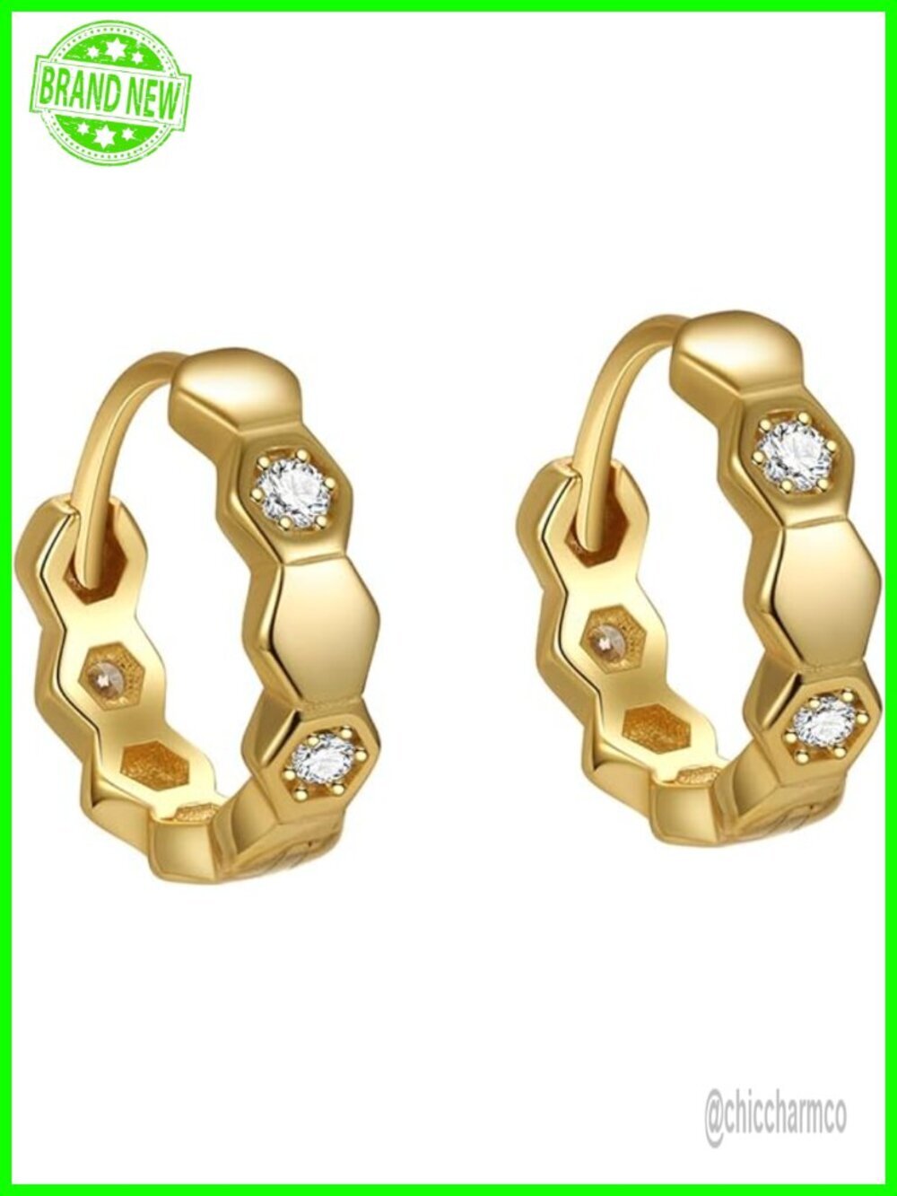 925 Sterling Silver Cubic Zirconia Huggie Hoop Earrings Dainty Hypoallergenic
